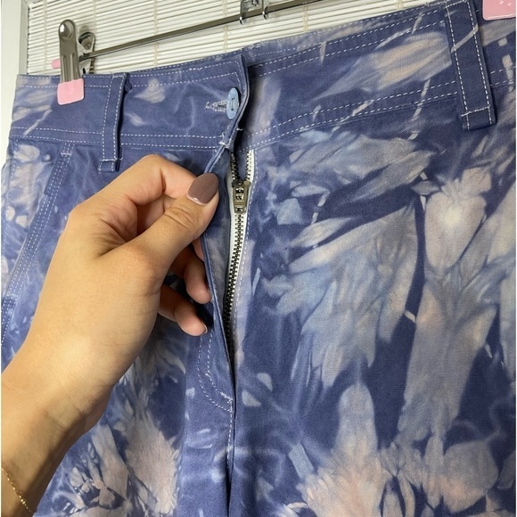 Rag & Bone Purple Tie Dye Cropped Pants Vibrant Purple Size 4 - Picture 4 of 10